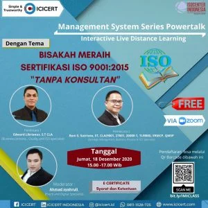 Begini Cara Dapatkan Sertifikasi ISO 9001:2015 Tanpa Konsultan