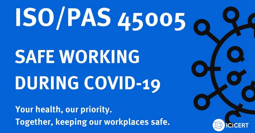 ISO/PAS 45005:2020 Manajemen kesehatan dan keselamatan kerja — Pedoman umum untuk bekerja dengan aman selama pandemi COVID-19