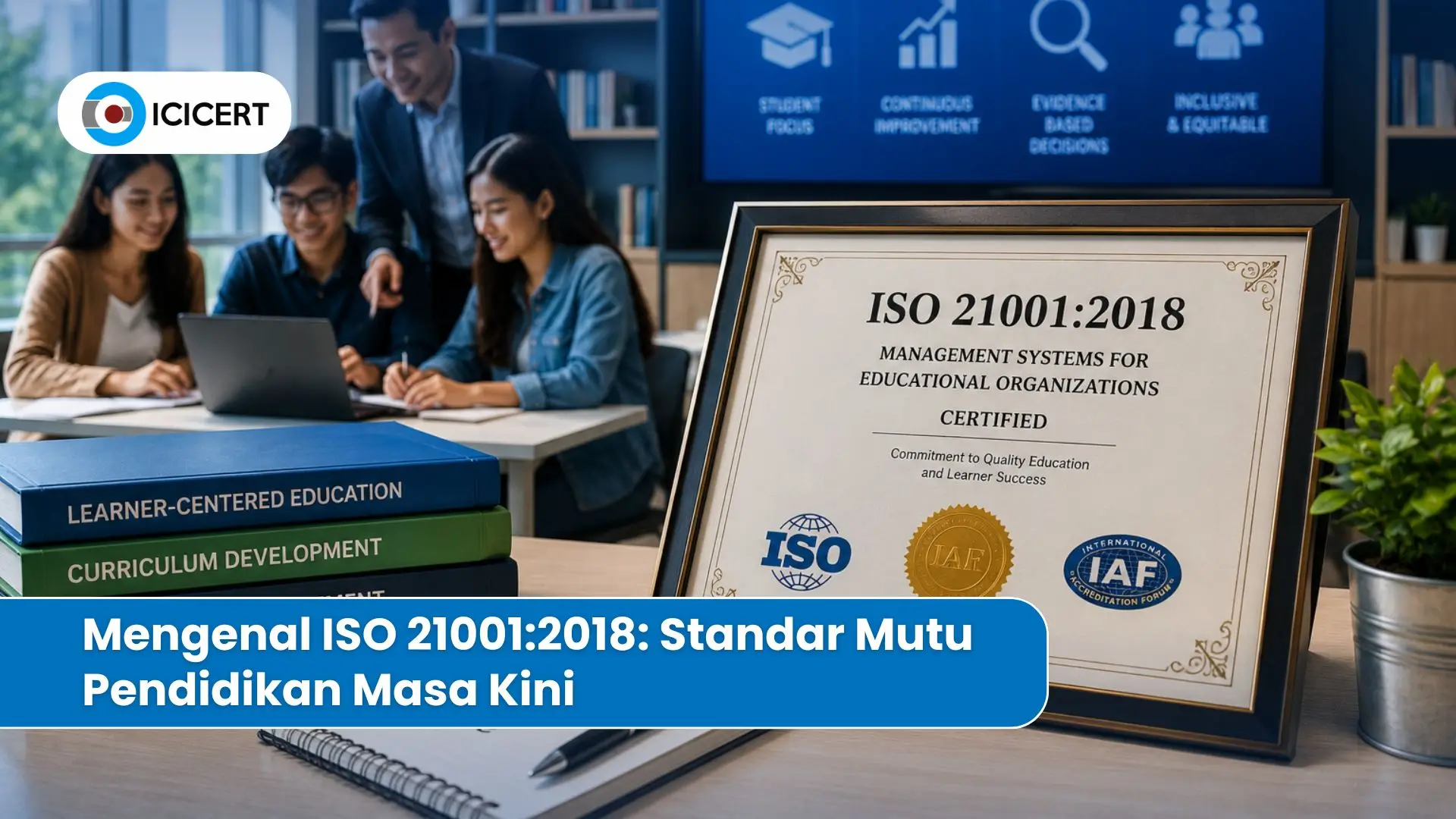 Ilustrasi tahapan implementasi ISO 21001 di lembaga pendidikan