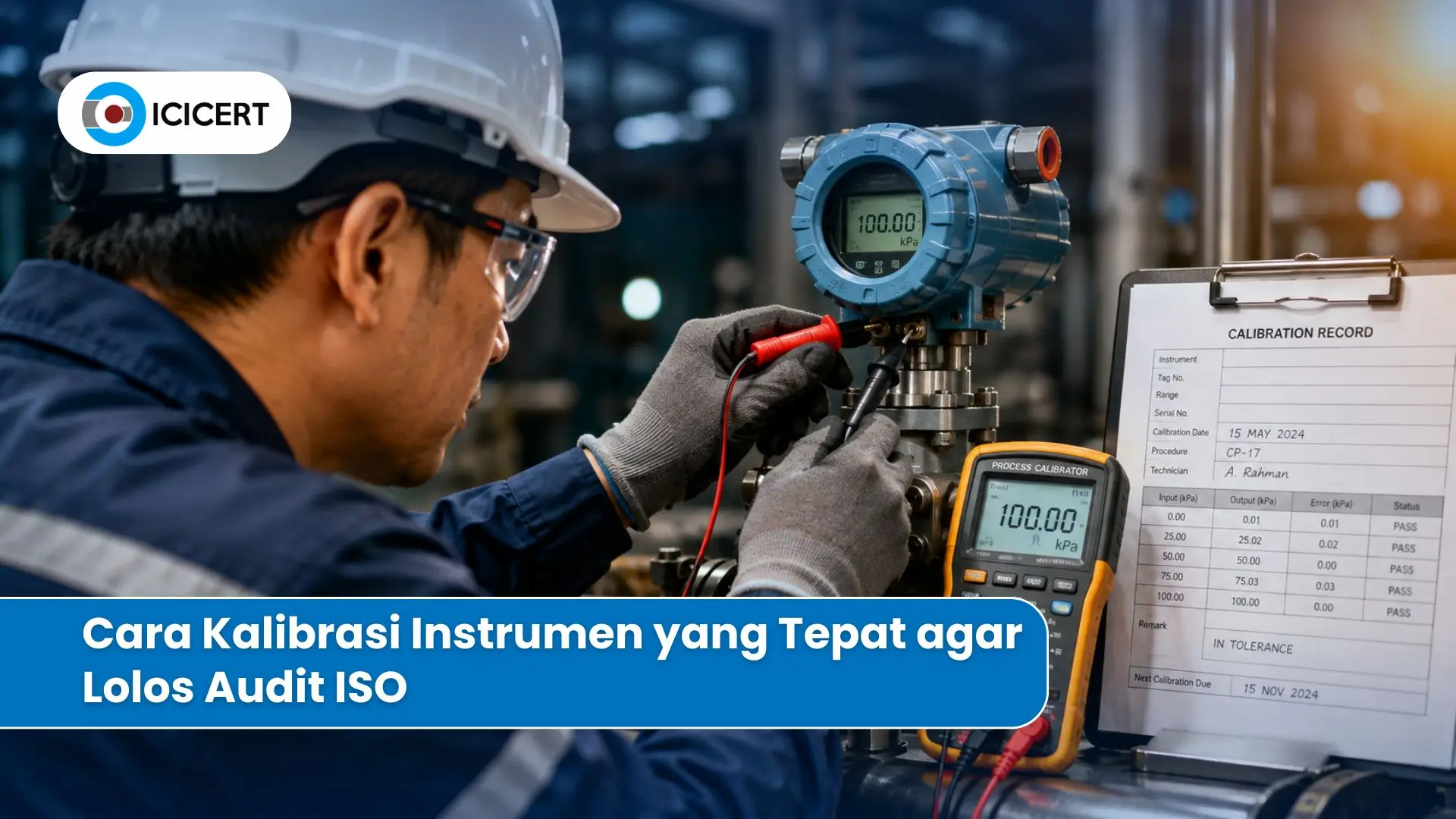 Proses kalibrasi instrumen industri sesuai standar ISO 9001