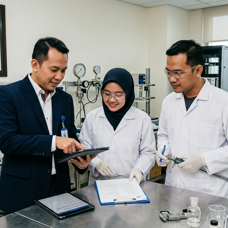 consultant doing audit in a lab setting